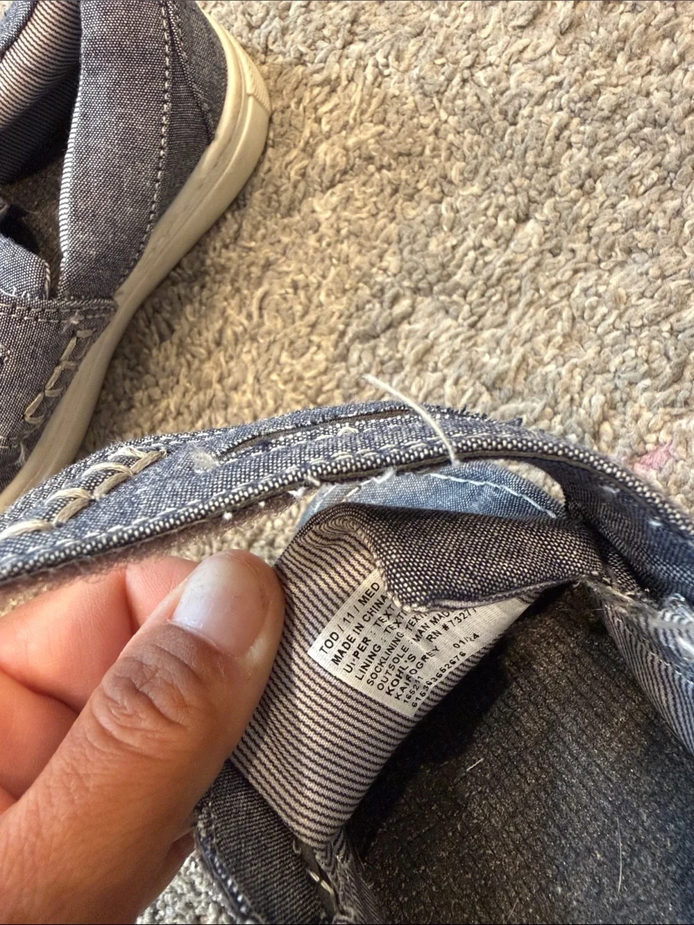 Jumping Beans | Denim Slip-On Sneakers with Velcro Strap